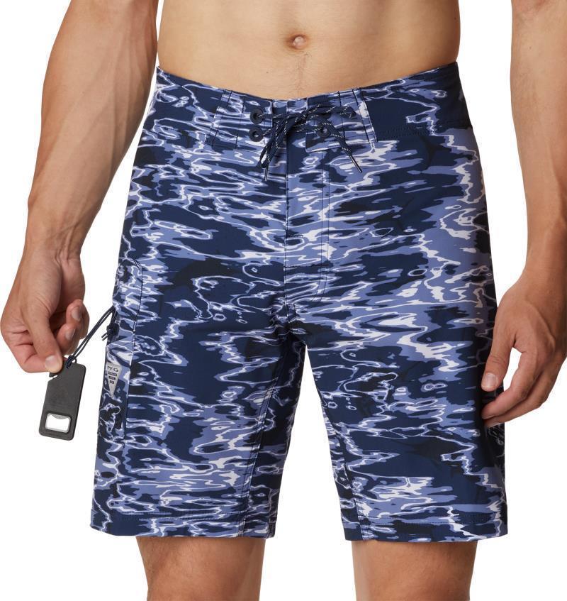 PFG Offshore II Board Shorts, 9" Inseam - Mens - Collegiate Navy Ripples 1
