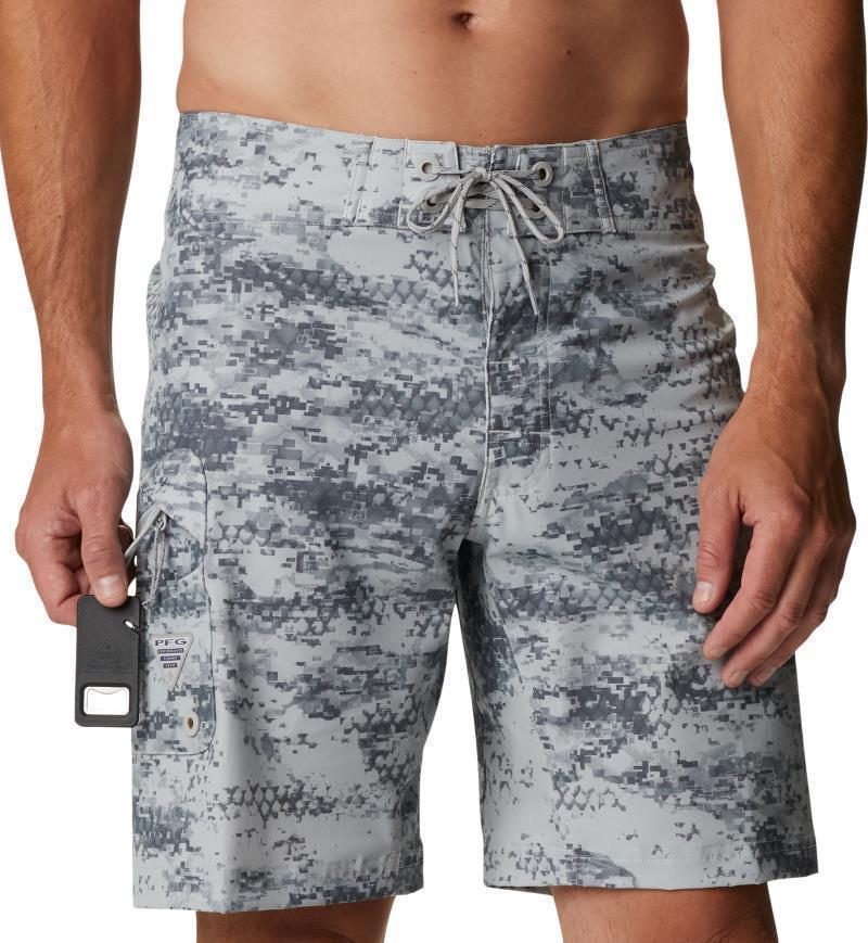 PFG Offshore II Board Shorts, 9" Inseam - Mens - Cool Grey PFG Camo 1
