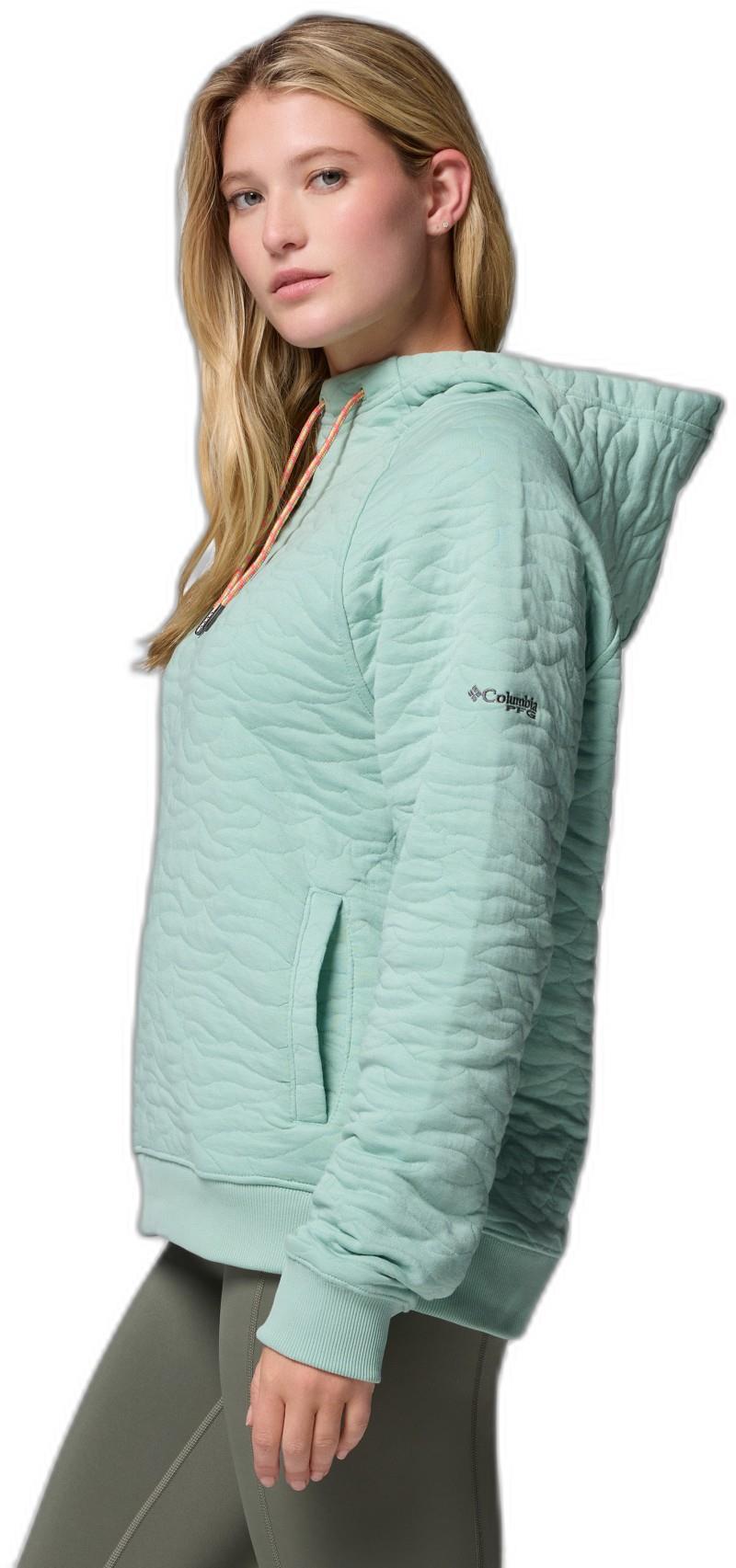 PFG Open Water Quilted Hoodie - Womens - misty jade 1