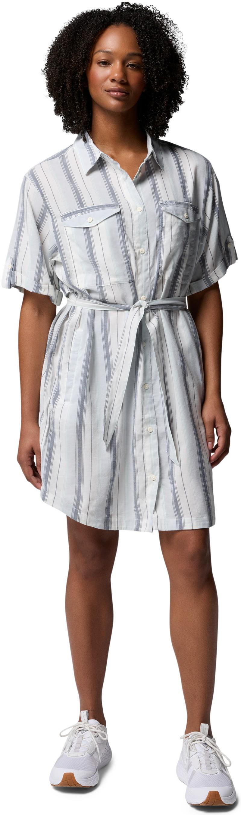 PFG Open Water Shift Dress - cirrus grey / lowtide stripe 1