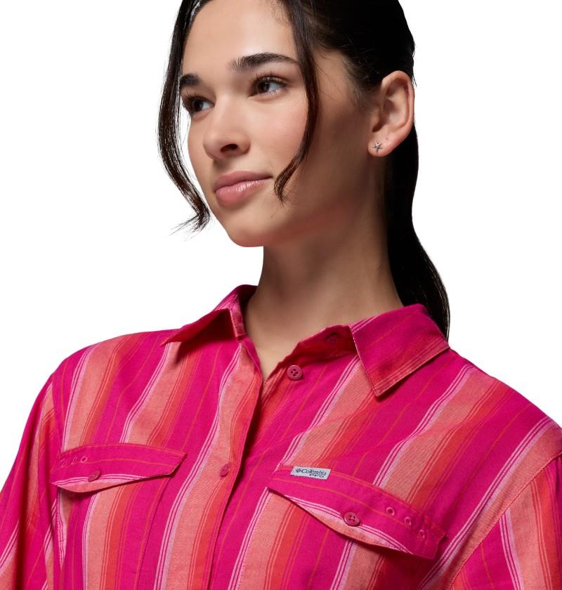 PFG Open Water Shift Dress - guava pink / lowtide stripe 1