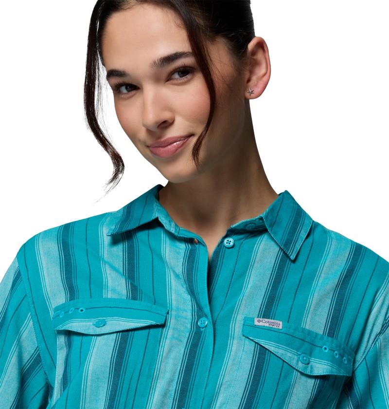 PFG Open Water Shift Dress - ocean teal / lowtide stripe 1