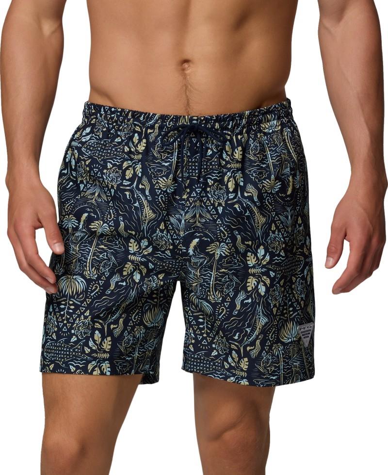 PFG Rambler Printed Water Shorts, 6" Inseam - Mens - collegiate navy seasirens 1