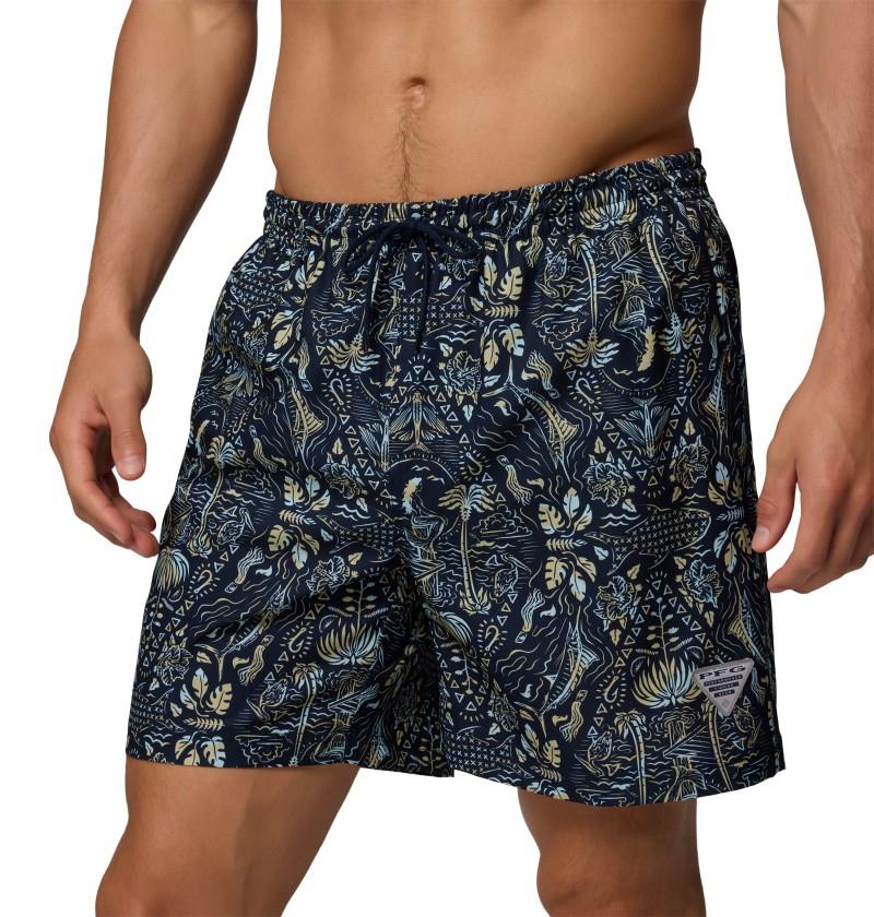 PFG Rambler Printed Water Shorts, 6" Inseam - Mens - collegiate navy seasirens 1