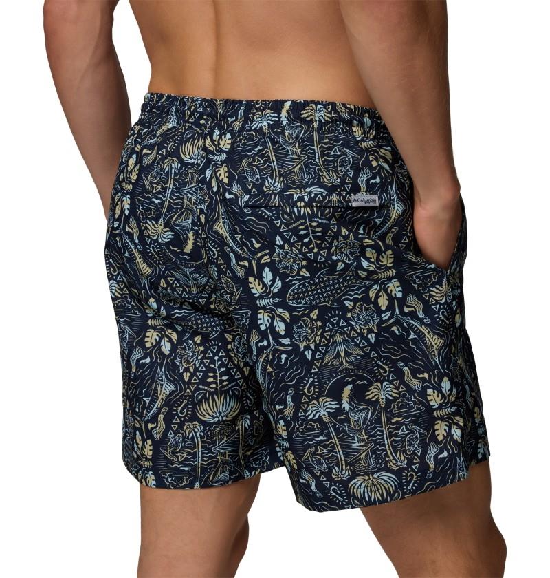 PFG Rambler Printed Water Shorts, 6" Inseam - Mens - collegiate navy seasirens 1