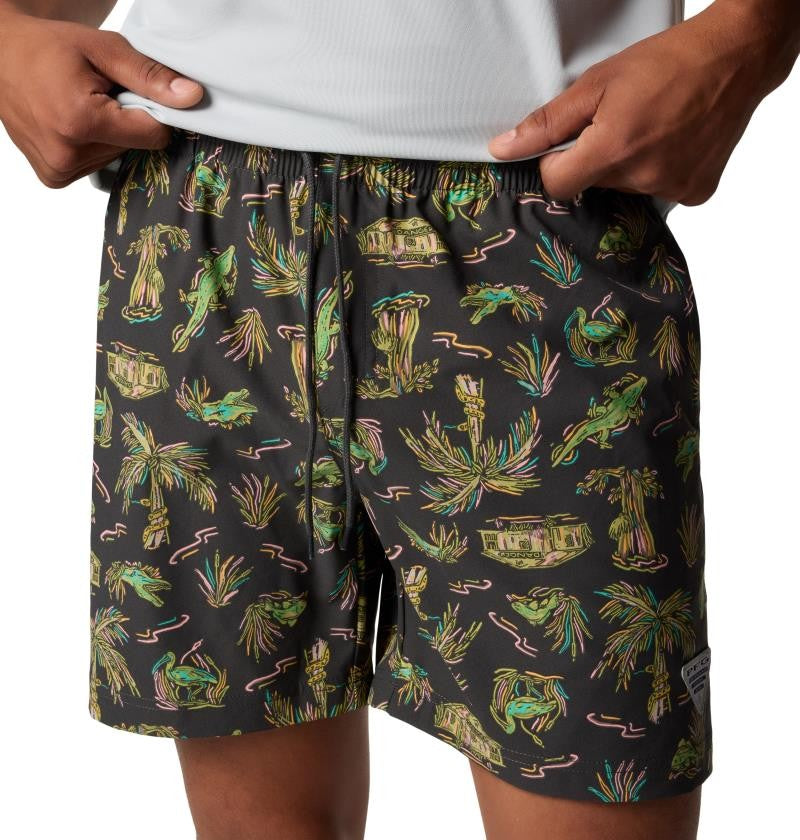 PFG Rambler Printed Water Shorts, 6" Inseam - Mens - shark everglades 1