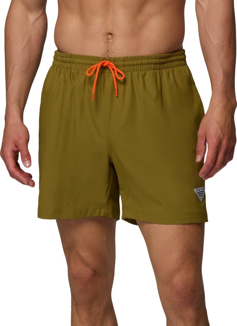 PFG Rambler Water Shorts, 6" Inseam - Mens - grove green / spark orange 1