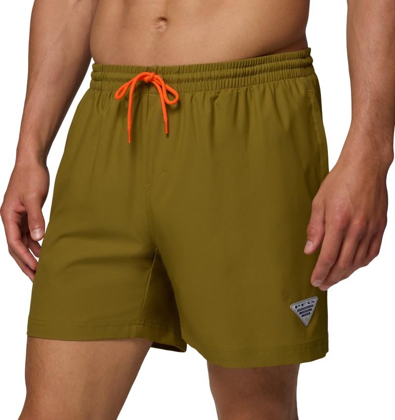 PFG Rambler Water Shorts, 6" Inseam - Mens - grove green / spark orange 1