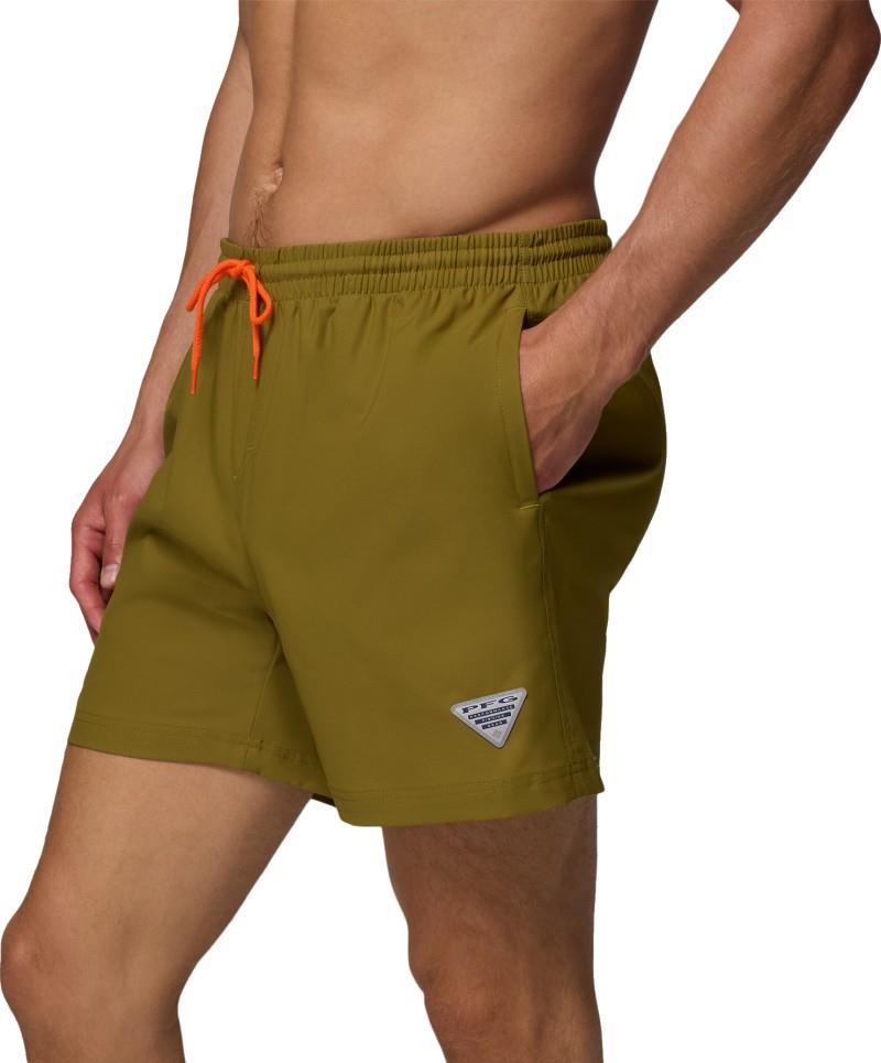 PFG Rambler Water Shorts, 8" Inseam - Mens - grove green / spark orange 1