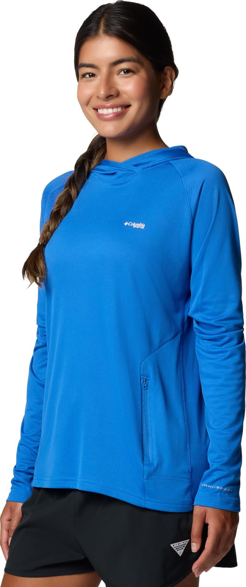 PFG Solar Stream Elite Hoodie - Womens - vivid blue 1