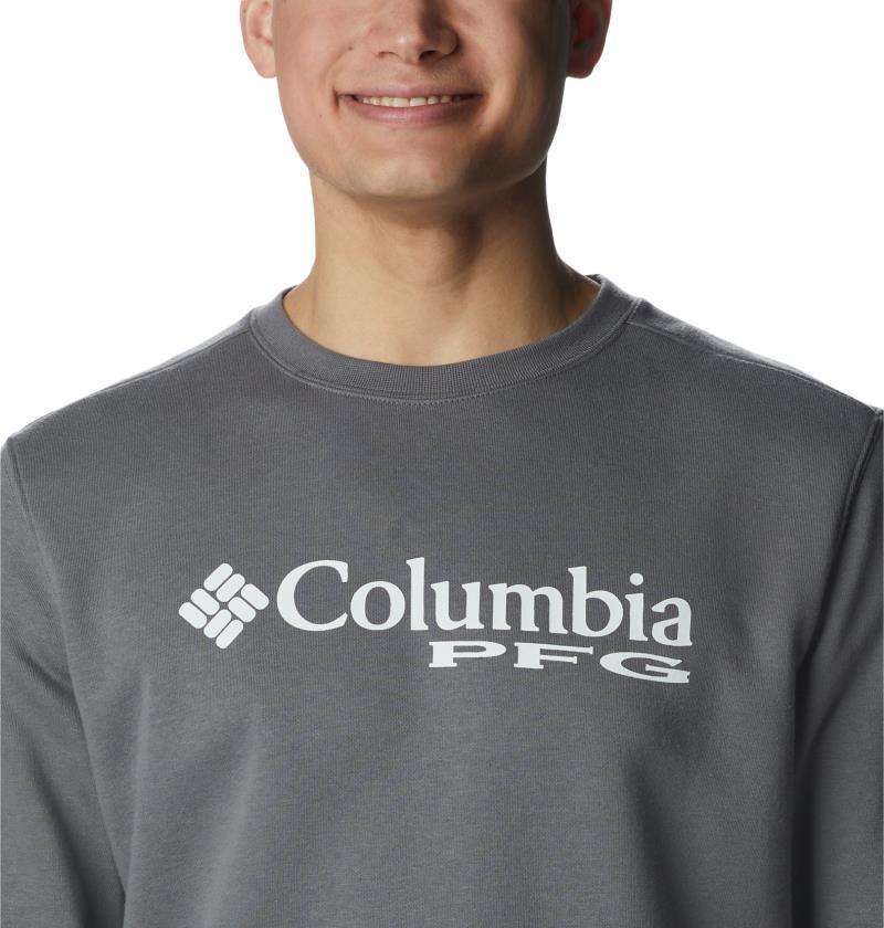 PFG Stacked Logo Crew Sweatshirt - Big - Mens - city grey / white 1