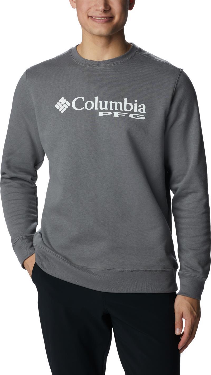 PFG Stacked Logo Crew Sweatshirt - Tall - Mens - city grey / white 1