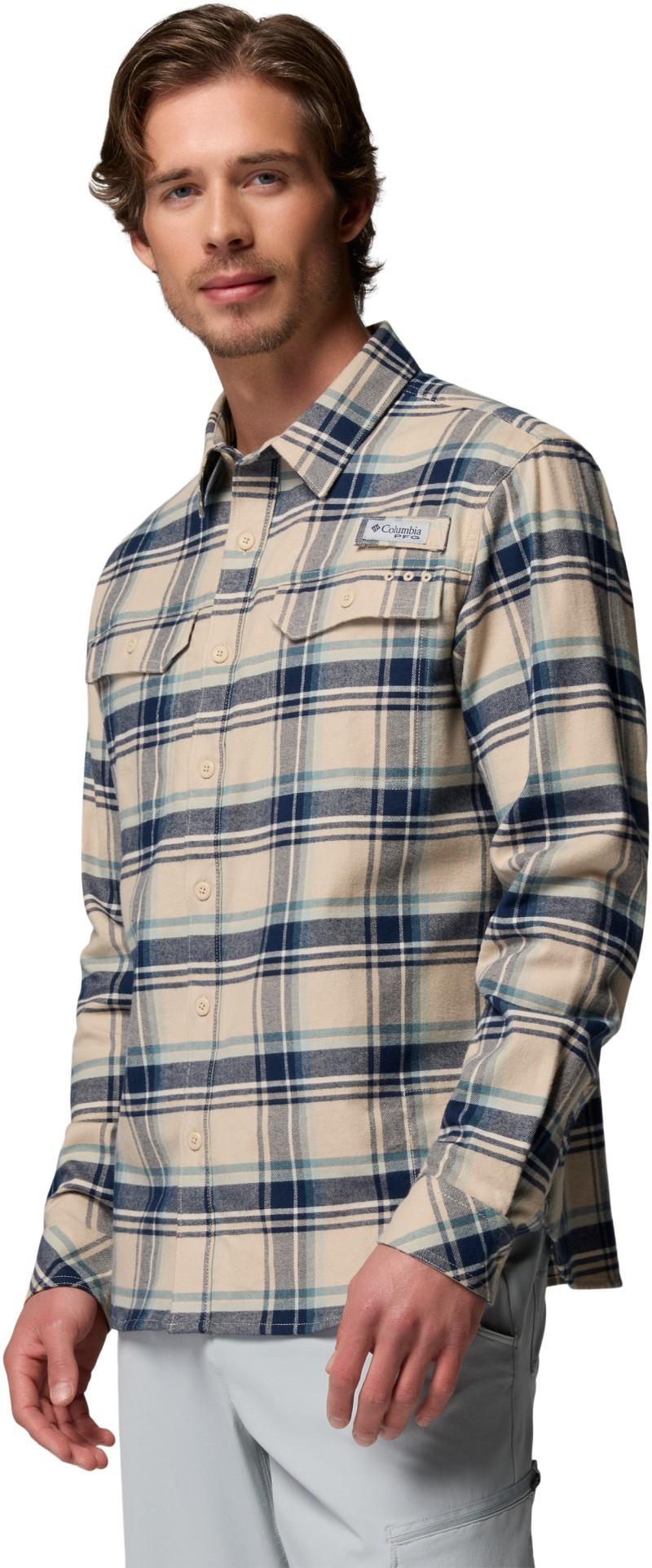PFG Topwater Tech Flannel - Mens - ancient fossil reel plaid 1