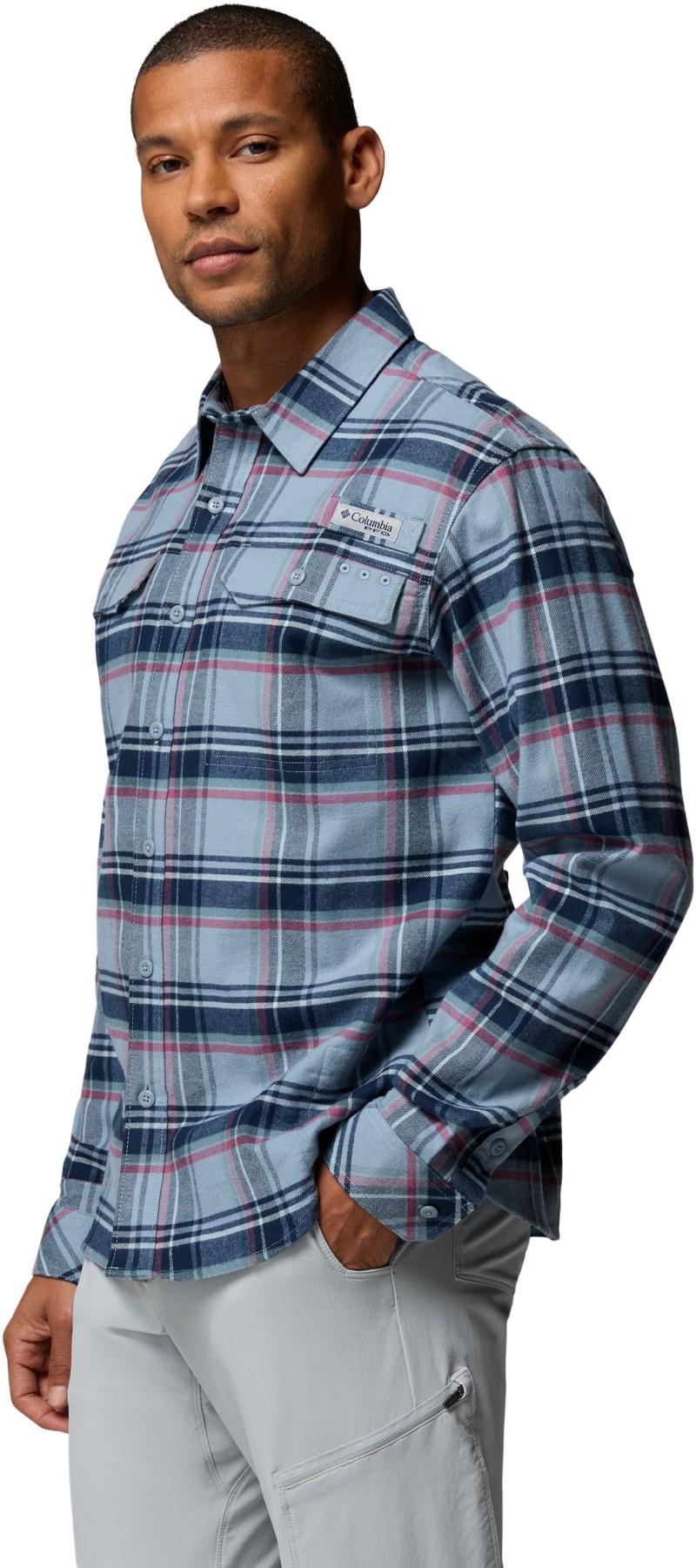 PFG Topwater Tech Flannel - Mens - dockside blue reel plaid 1