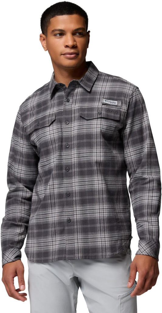 PFG Topwater Tech Flannel - Mens - shark sheer plaid 1