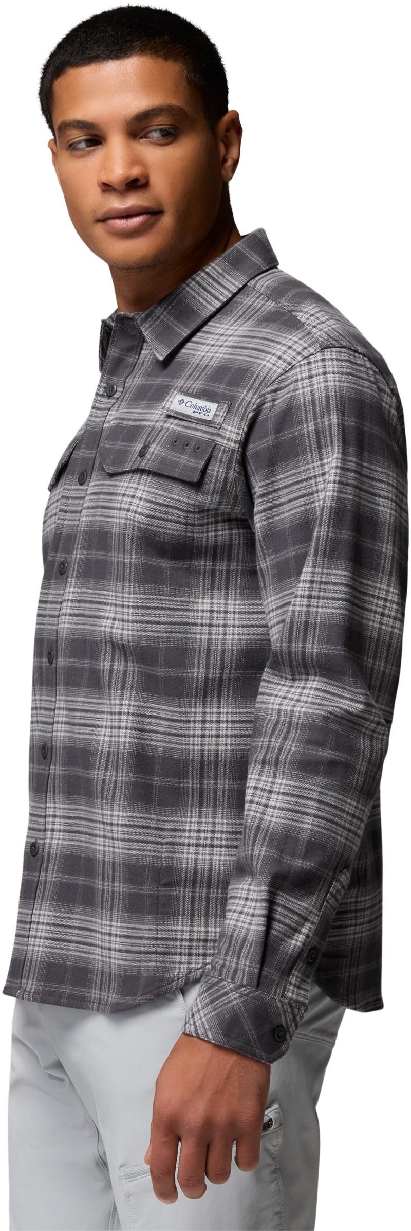PFG Topwater Tech Flannel - Mens - shark sheer plaid 1