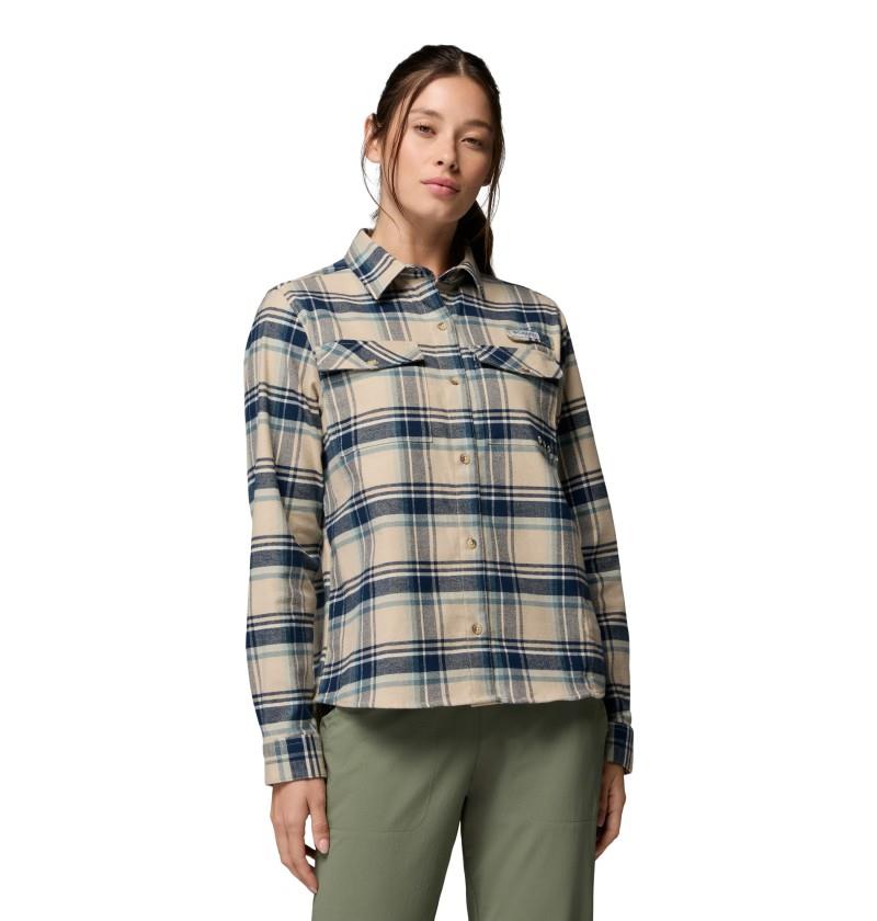 PFG Topwater Tech Flannel - Womens - ancient fossil reel plaid 1