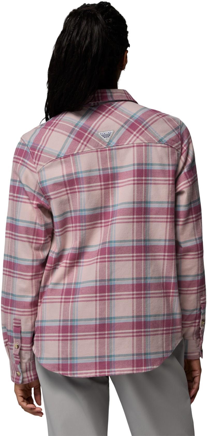 PFG Topwater Tech Flannel - Womens - mauve reel plaid 1