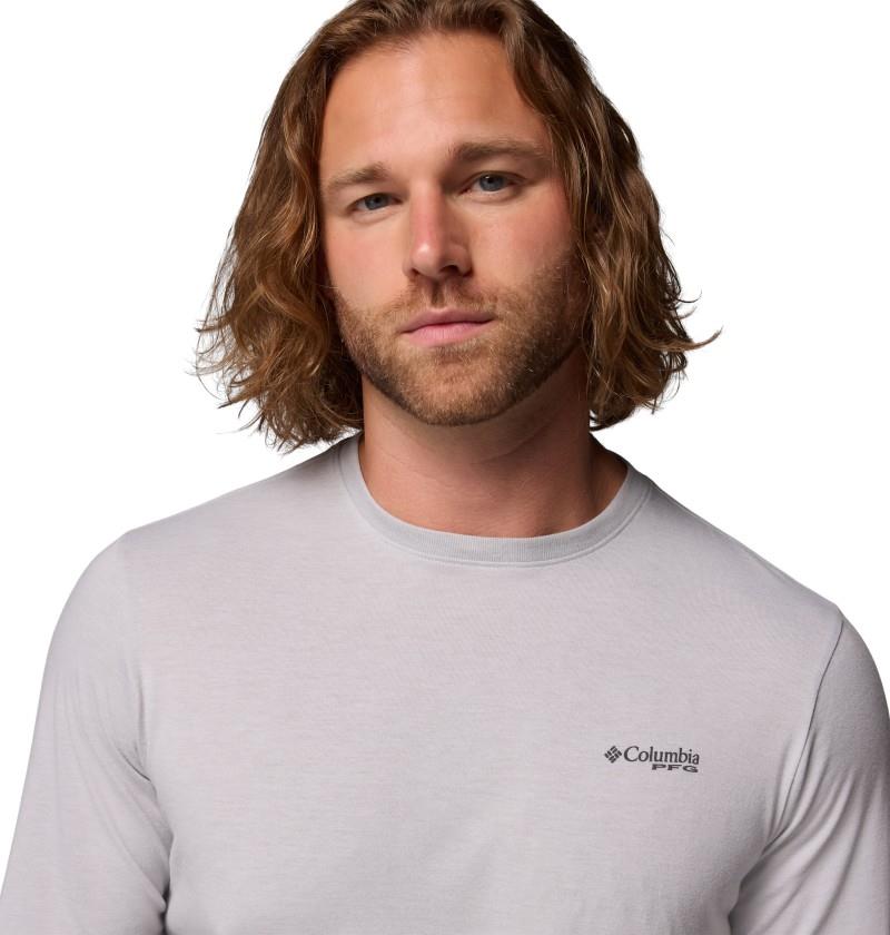 PFG Uncharted Graphic Tee LS - Mens - cool grey heather / redfish swamplands 1