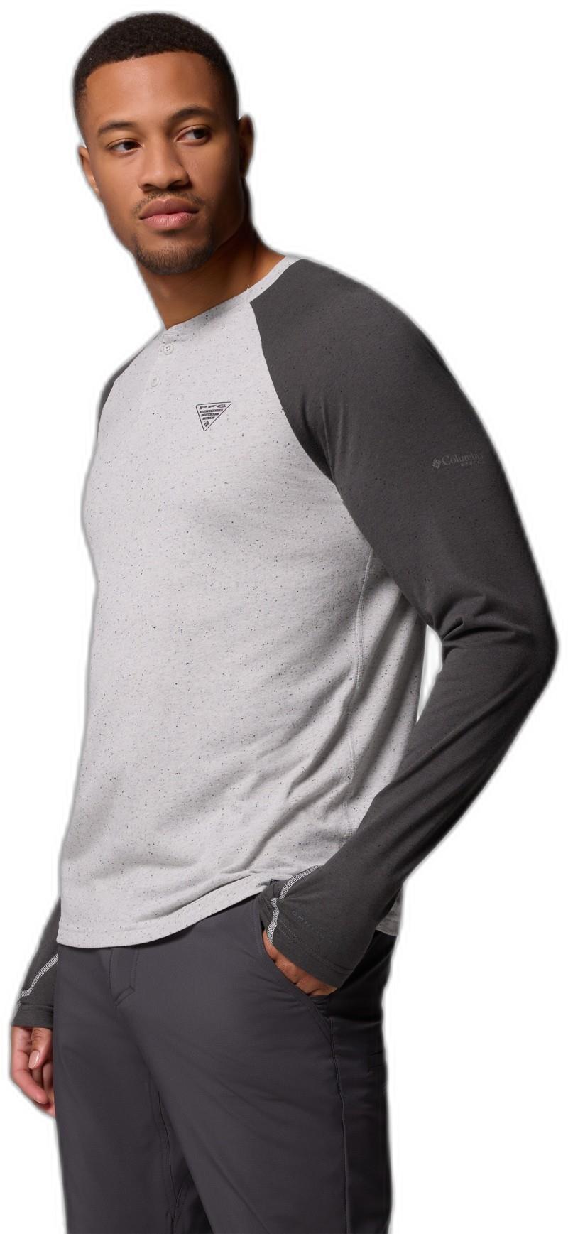 PFG Uncharted Henley LS - Mens - cool grey / shark 1