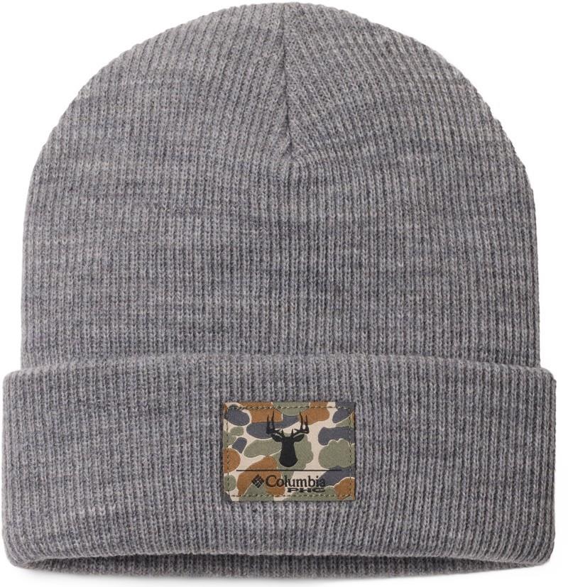 PHG Cuffed Beanie - city grey heather / camo patch buck 1