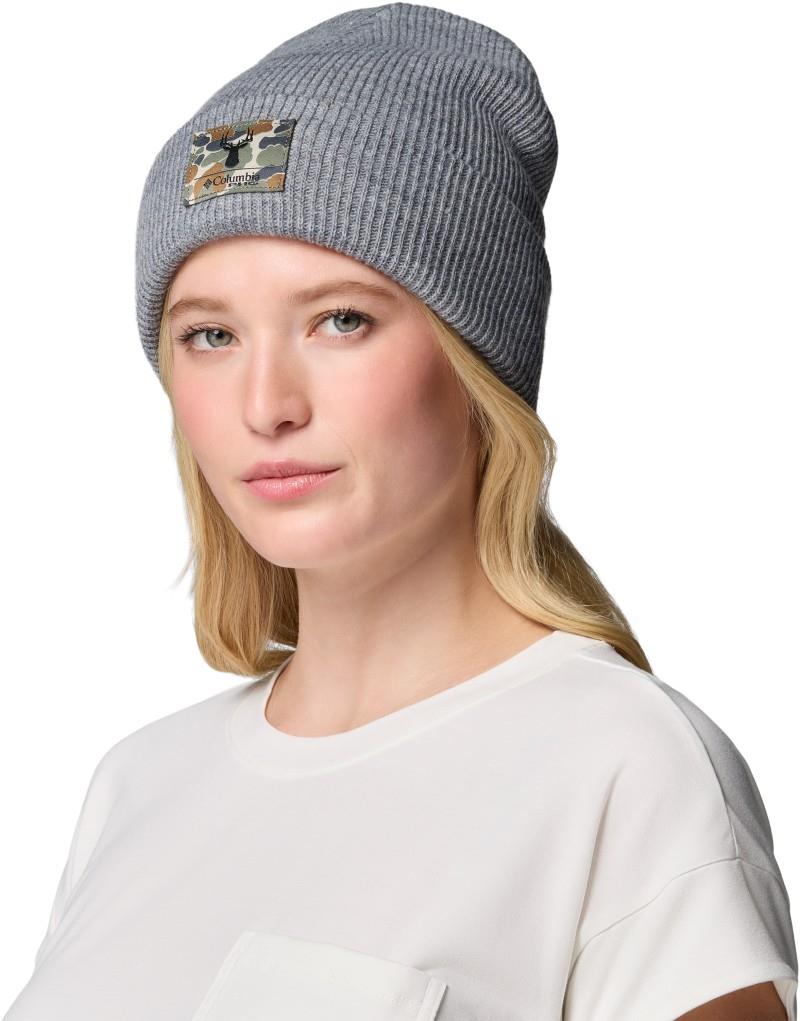 PHG Cuffed Beanie - city grey heather / camo patch buck 1