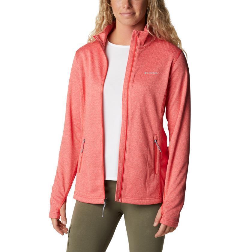 Park View Grid Fleece Full Zip - Womens - Red Hibiscus Heather 2