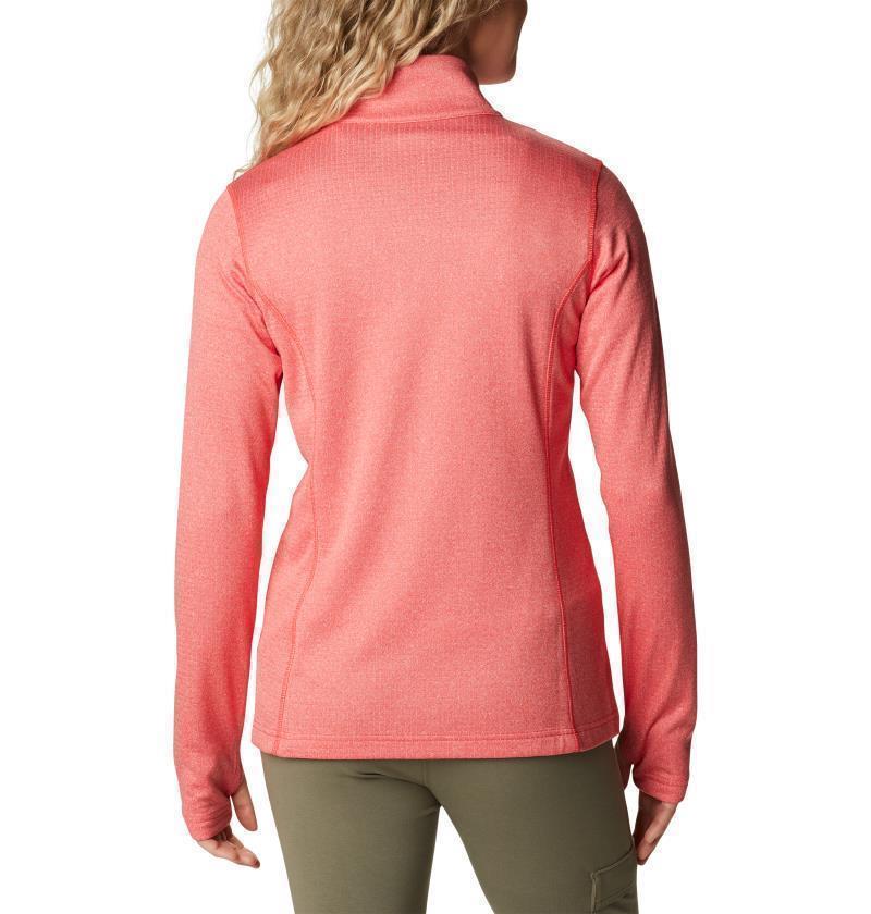 Park View Grid Fleece Full Zip - Womens - Red Hibiscus Heather 3