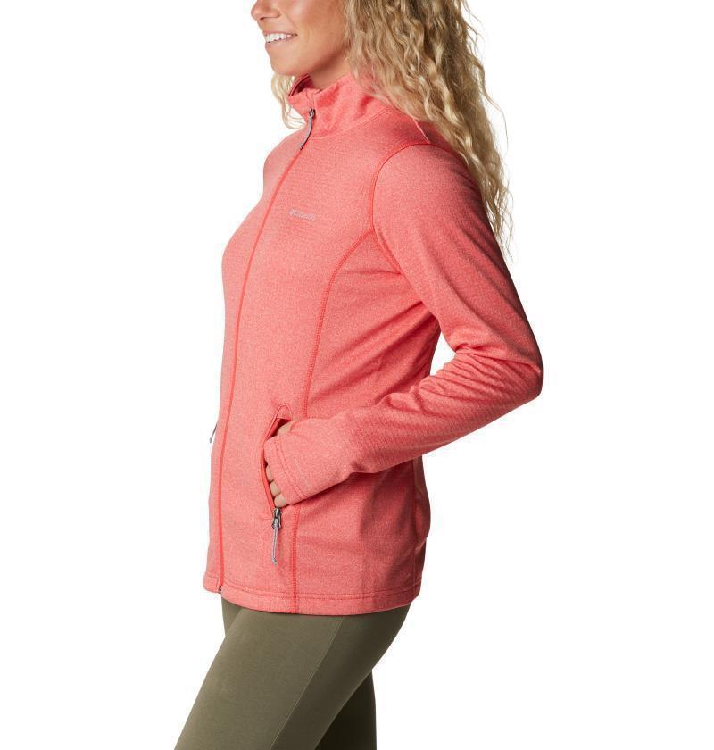 Park View Grid Fleece Full Zip - Womens - Red Hibiscus Heather 4