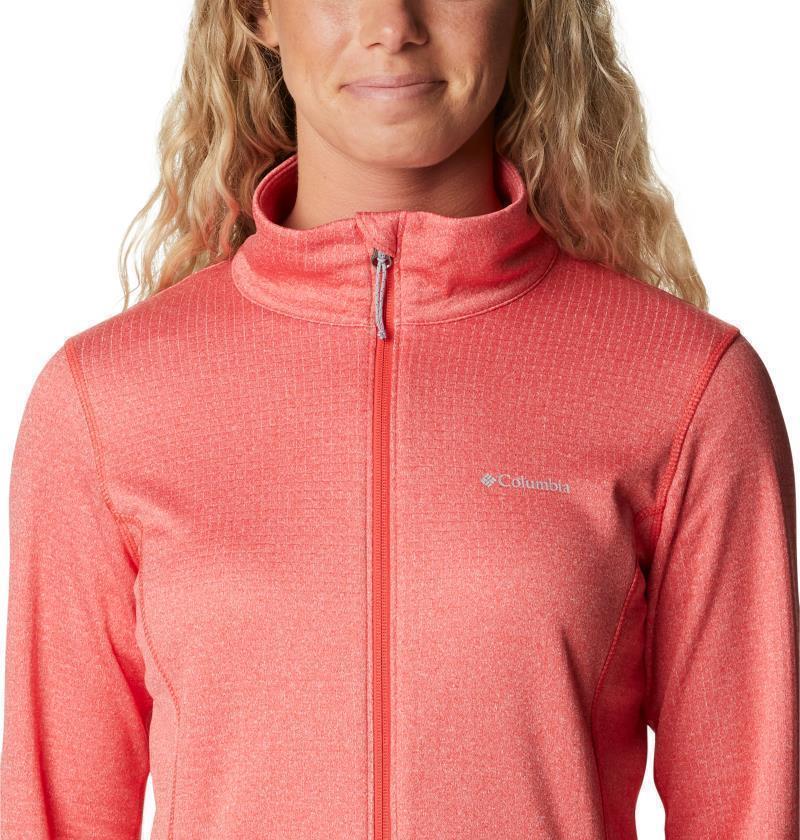 Park View Grid Fleece Full Zip - Womens - Red Hibiscus Heather 6