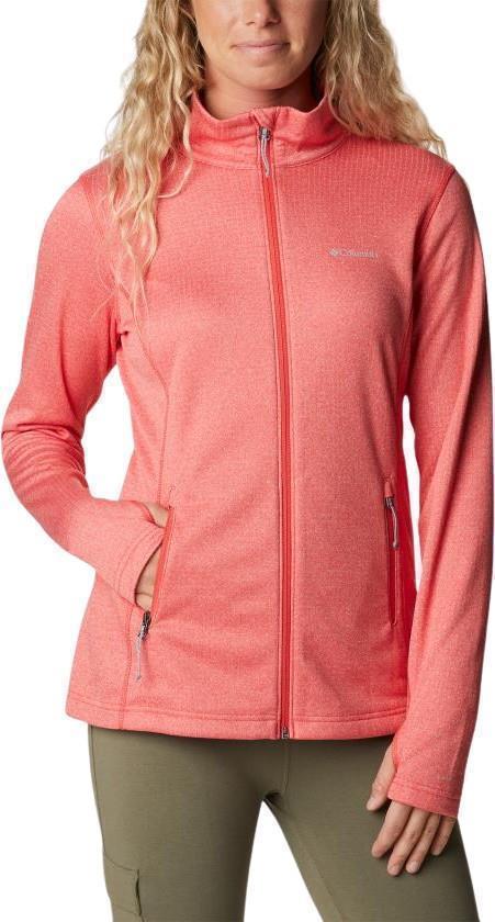 Park View Grid Fleece Full Zip - Womens - Red Hibiscus Heather 1
