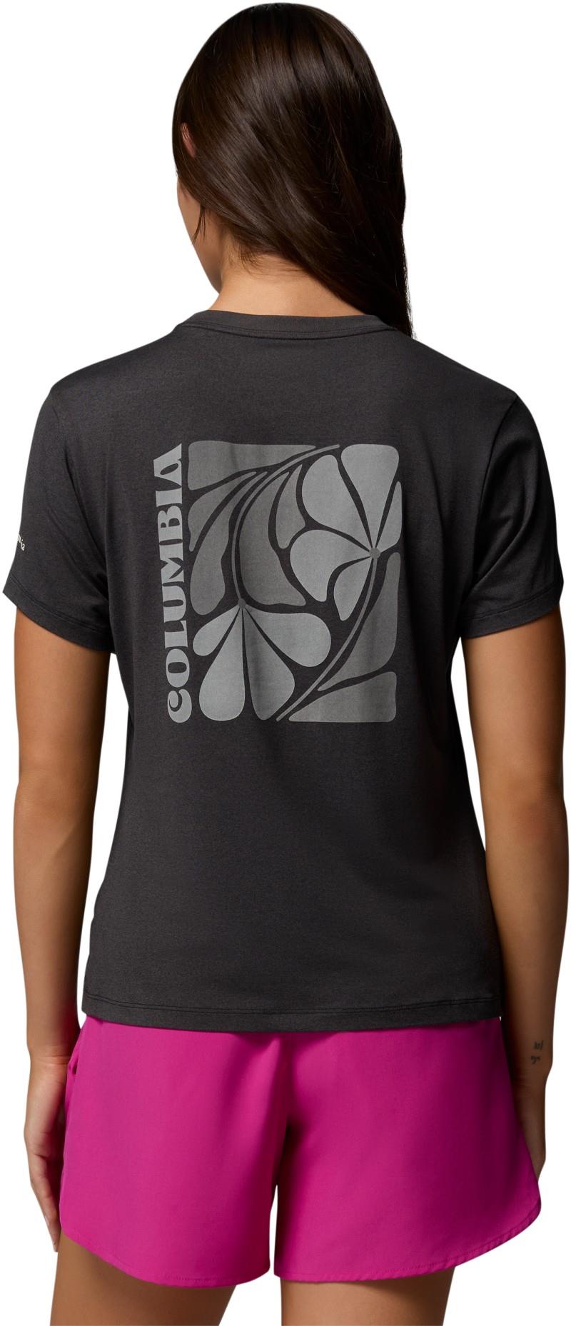 Parsons Point Back Graphic Tee - Womens - black heather / floral fun 1