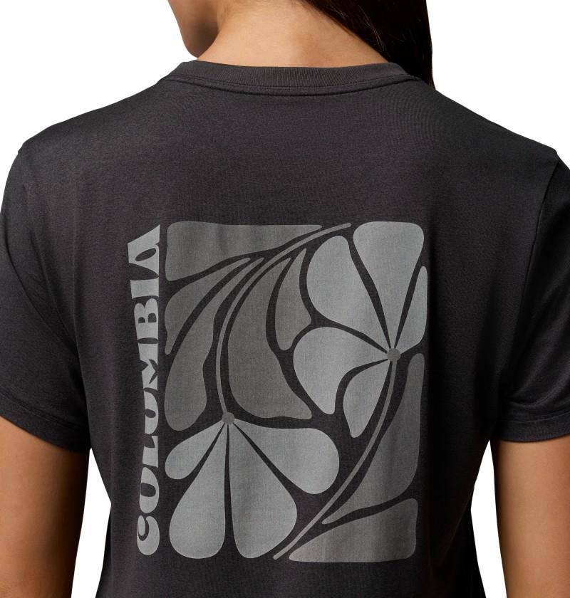 Parsons Point Back Graphic Tee - Womens - black heather / floral fun 1