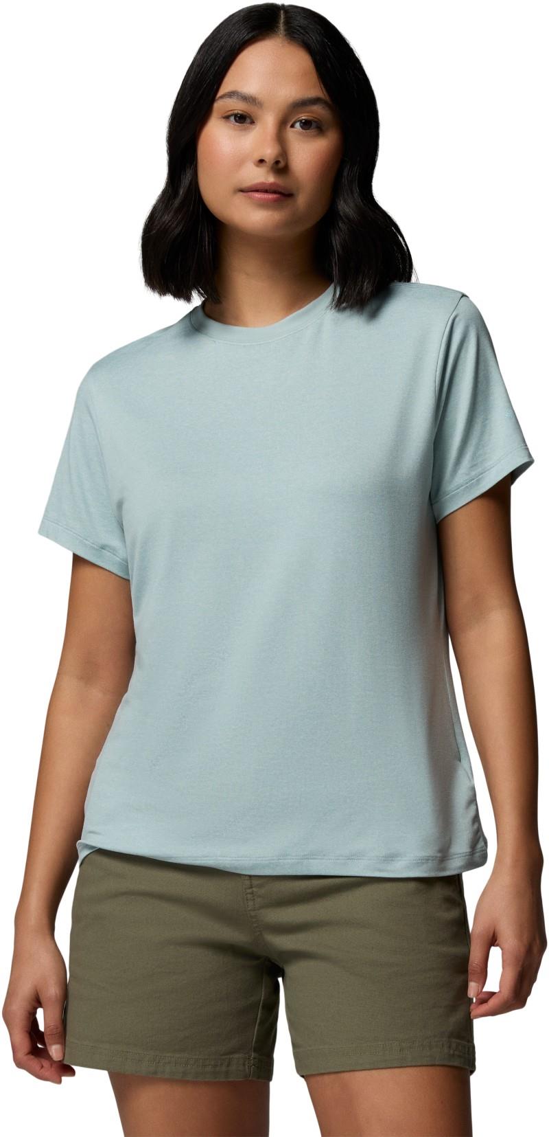 Parsons Point Back Graphic Tee - Womens - crushed blue heather / floral fun 1