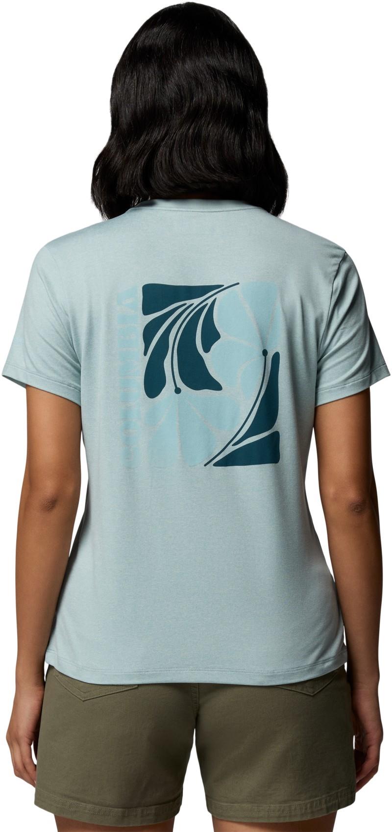 Parsons Point Back Graphic Tee - Womens - crushed blue heather / floral fun 1