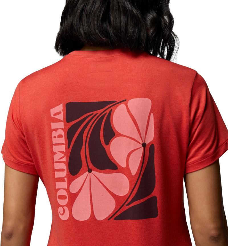 Parsons Point Back Graphic Tee - Womens - poppy red heather / floral fun 1