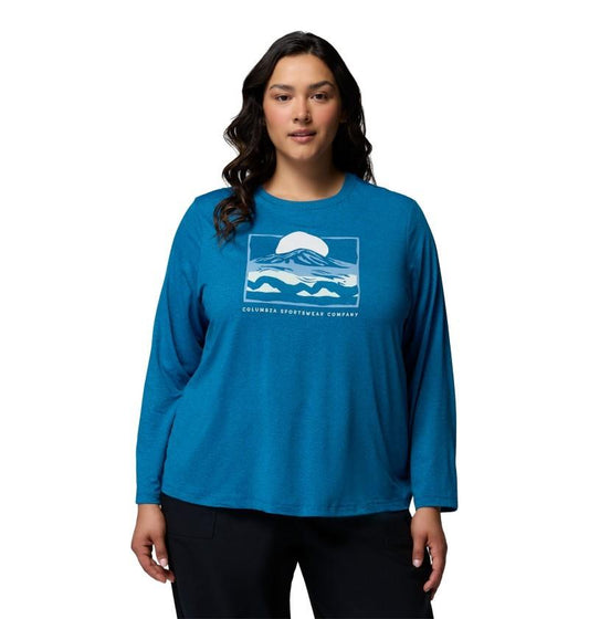 Parsons Point LS Graphic Tee, Extended - Womens - phoenix blue heather / all terrain 1