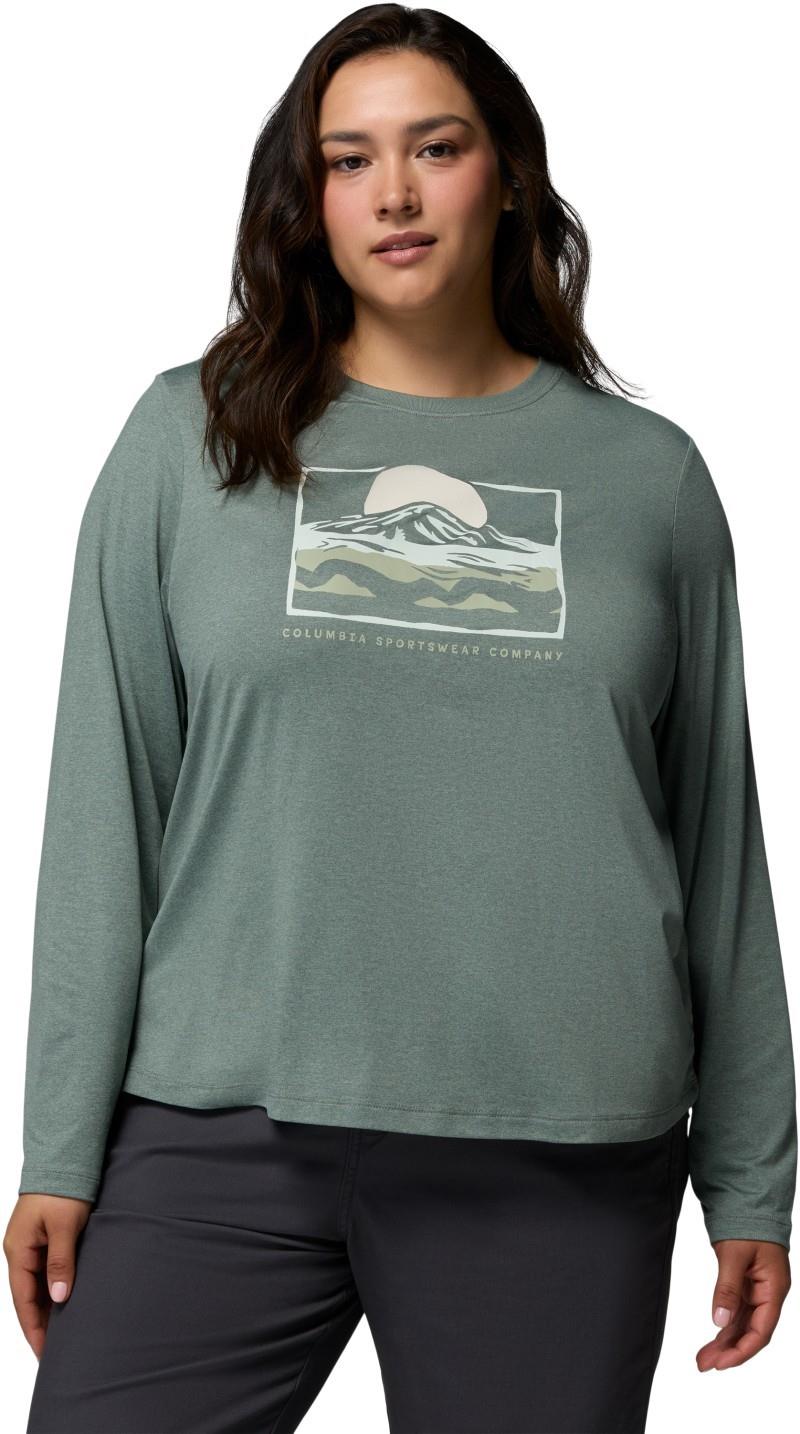 Parsons Point LS Graphic Tee, Extended - Womens - sedona sage heather / all terrain 1