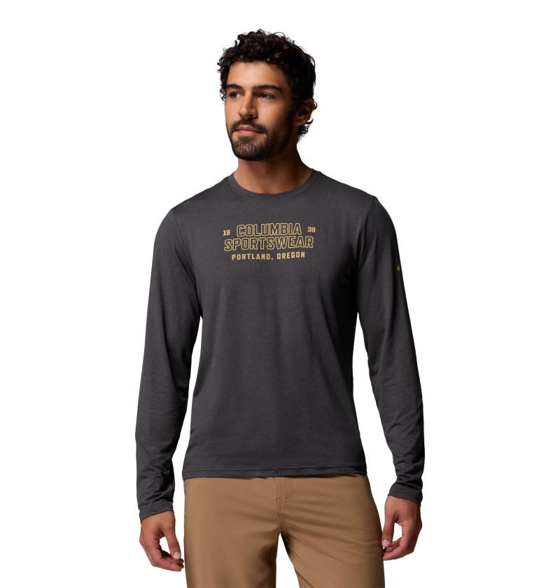 Parsons Point LS Graphic Tee - Mens - black heather blocky brand 1