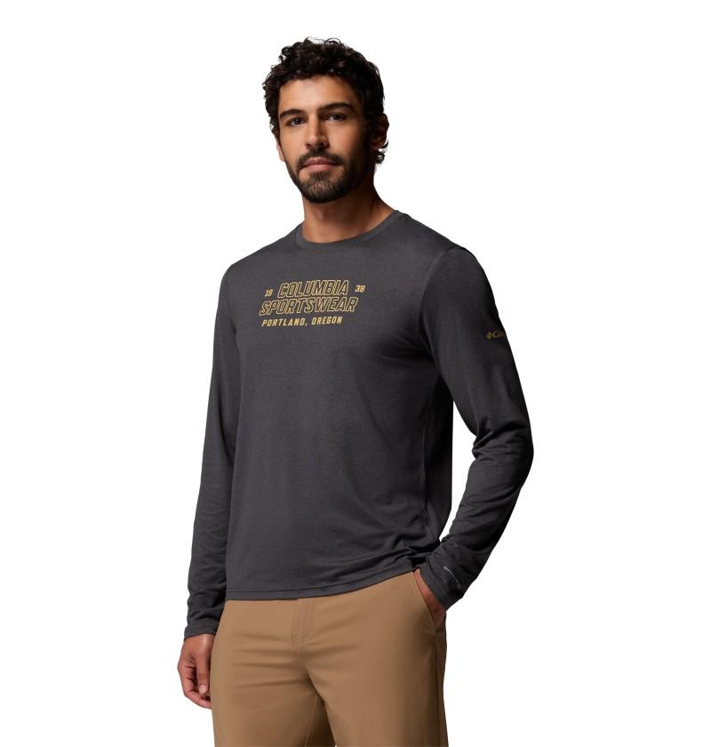 Parsons Point LS Graphic Tee - Mens - black heather blocky brand 1