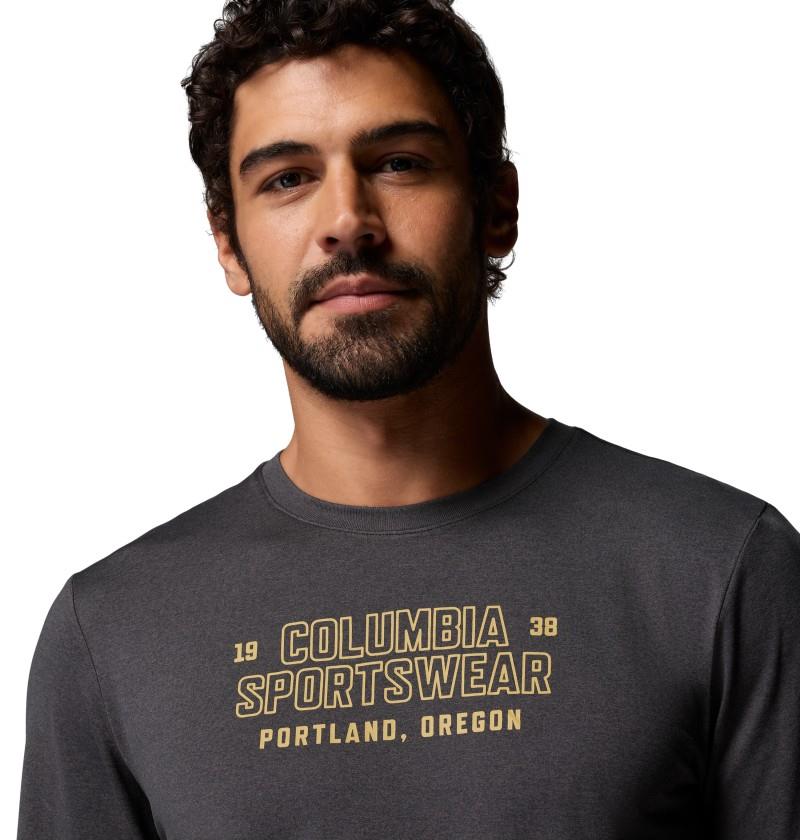 Parsons Point LS Graphic Tee - Mens - black heather blocky brand 1
