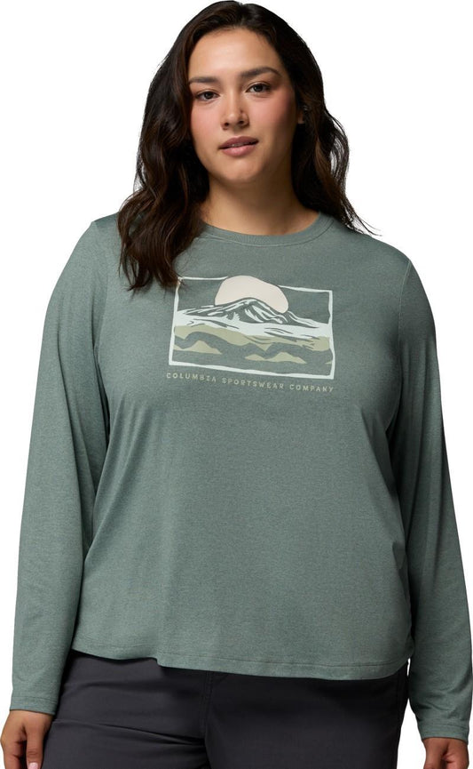 Parsons Point LS Graphic Tee - Womens - sedona sage heather / all terrain 1