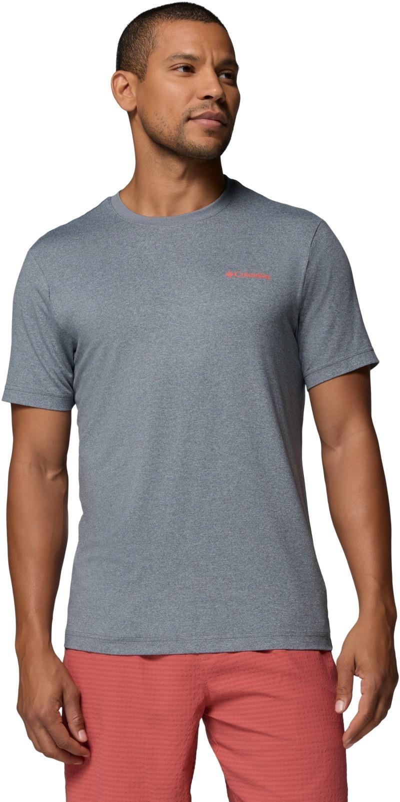Parsons Point SS Back Graphic Tee - Mens - city grey heather / linear peaks 1