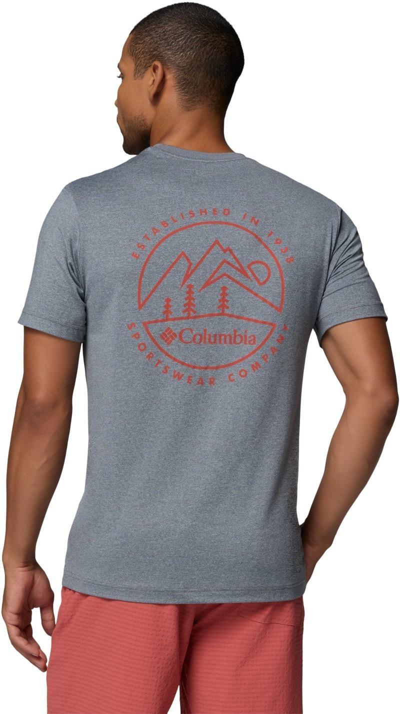Parsons Point SS Back Graphic Tee - Mens - city grey heather / linear peaks 1