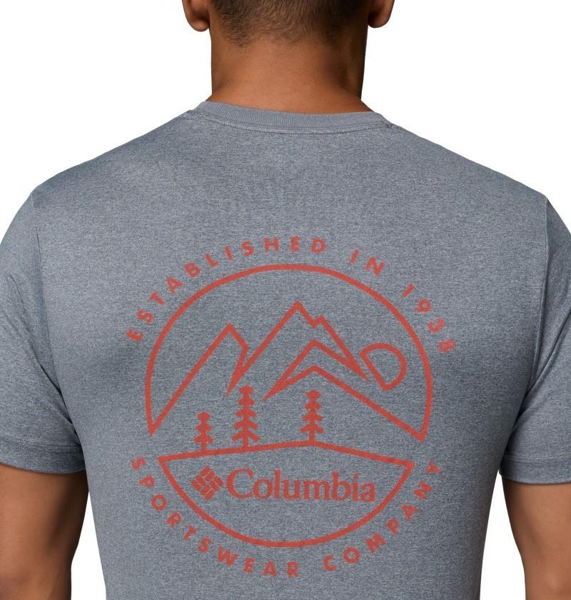 Parsons Point SS Back Graphic Tee - Mens - city grey heather / linear peaks 1