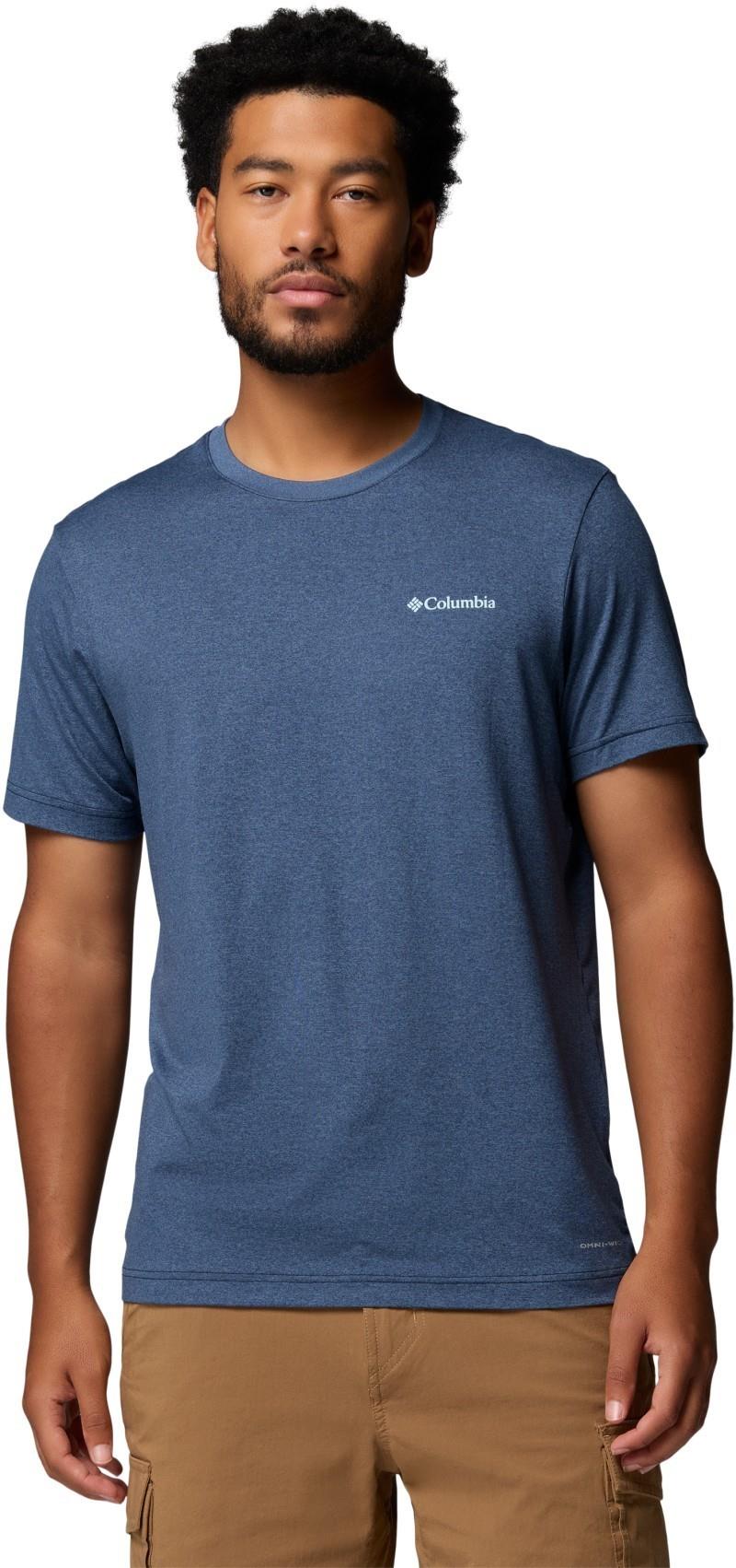 Parsons Point SS Back Graphic Tee - Mens - collegiate navy heather / linear peaks 1