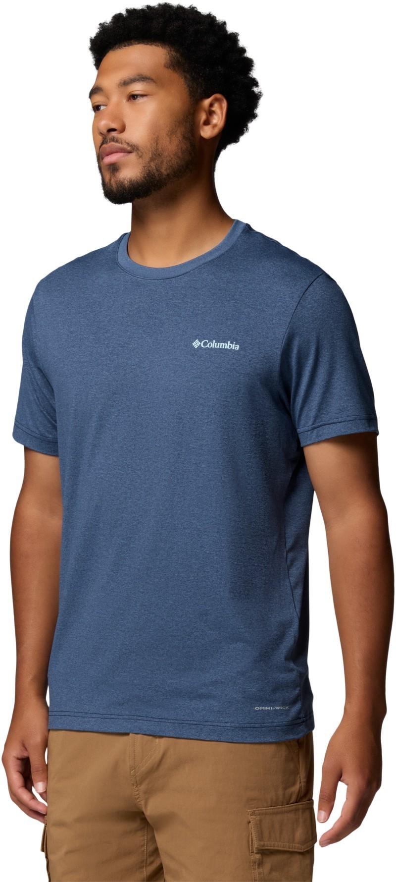 Parsons Point SS Back Graphic Tee - Mens - collegiate navy heather / linear peaks 1