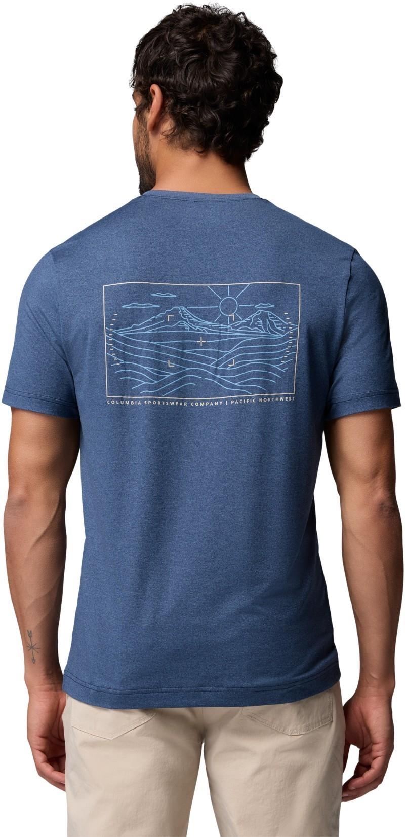 Parsons Point SS Back Graphic Tee - Mens - collegiate navy heather linescape snapshot 1