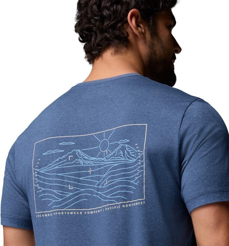 Parsons Point SS Back Graphic Tee - Mens - collegiate navy heather linescape snapshot 1