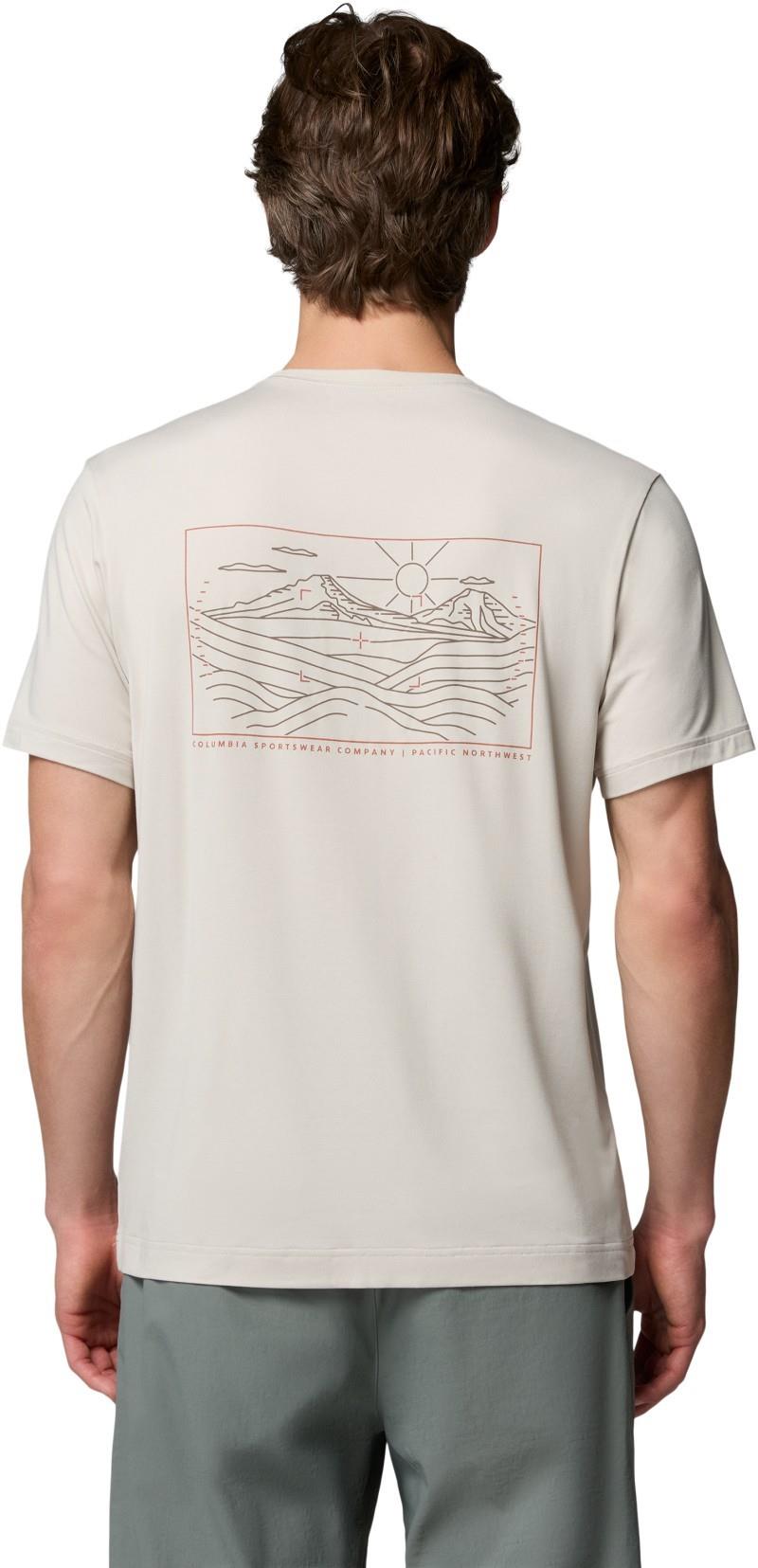 Parsons Point SS Back Graphic Tee - Mens - dark stone heather linescape snapshot 1